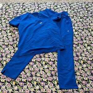 Figs Blue Scrub Set Size Small